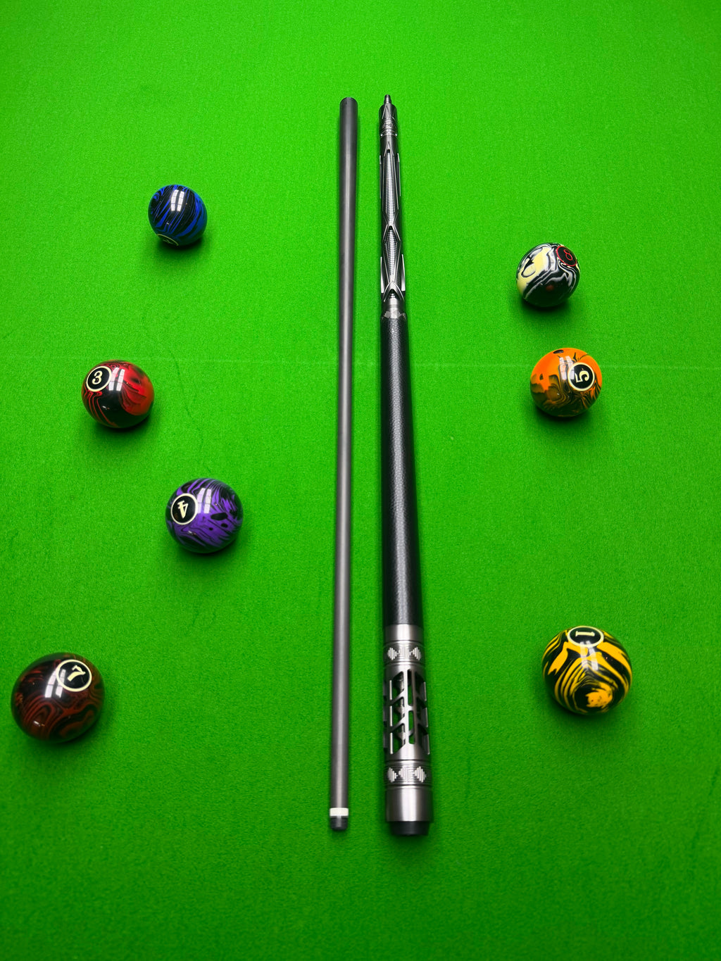 SERPENT Alloy Series Pro Taper 2pcs T700 Carbon Fibre Pool Cue